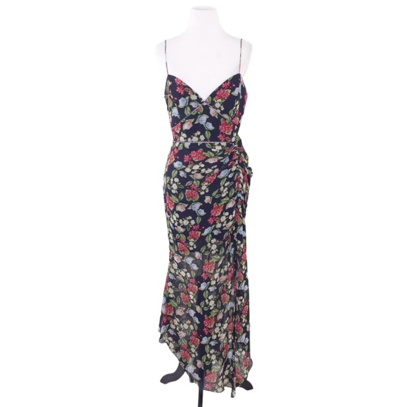 NWT NICHOLAS Eva Floral Drawstring Dress Size 6 - Picture 3 of 8